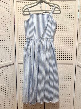 Free Assembly Women's Striped Sleeveless Square Neck Midi Dress - Size Small